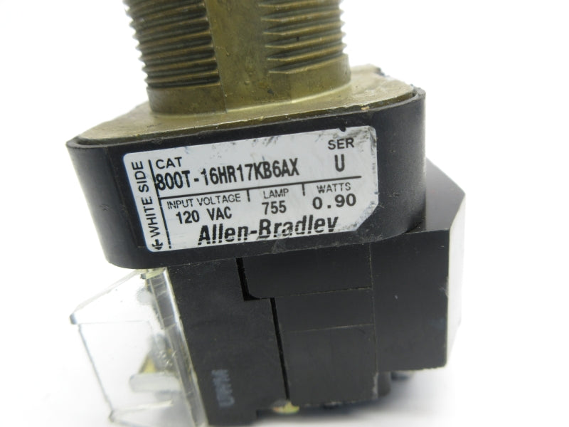 ALLEN BRADLEY 800T-16HR17KB6AX SER. U 120VAC NSNP