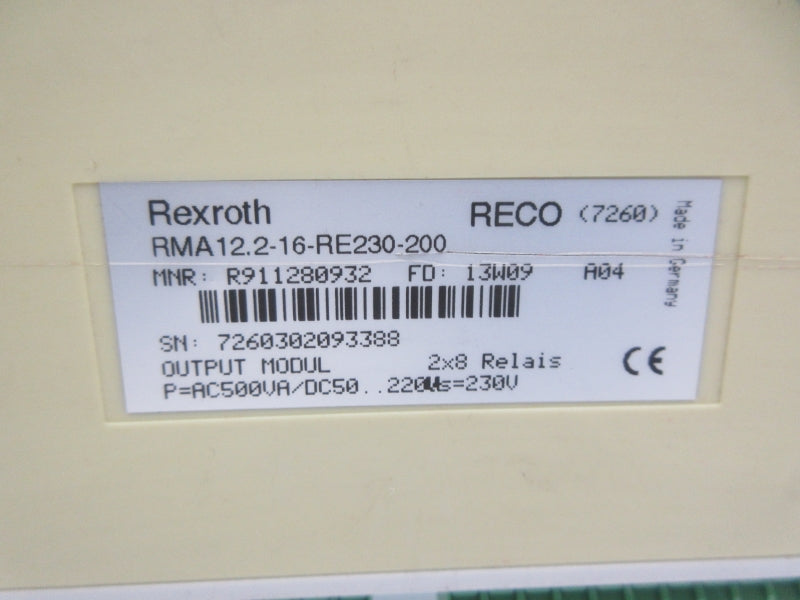 REXROTH RMA12.2-16-RE230-200 R911280932 500VAC NSNP