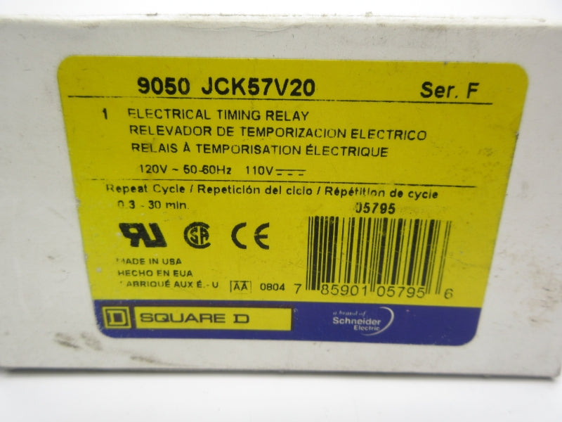 SQUARE D 9050-JCK57V20 SER. F 110/120V 0.3-30M NSMP