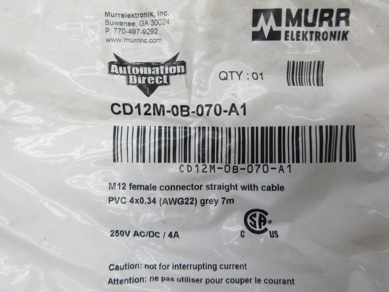 MURR ELEKTRONIK CD12M-0B-070-A1 250VAC/DC 4A NSMP