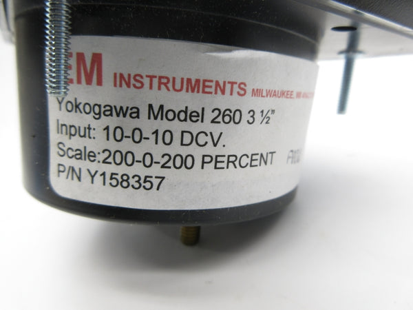 YOKOGAWA 260 Y158357 10VDC 200-0-200 3-1/2" NSNP