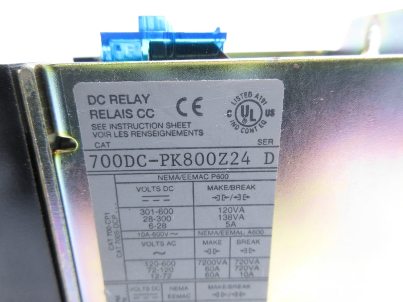 ALLEN BRADLEY 700DC-PK800Z24 SER. D 24VDC NSNP