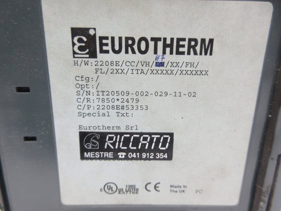 EUROTHERM 2208E/CC/VH/H7/XX/FH/FL/2XX/ITA/XXXXX/XXXXXX NSNP