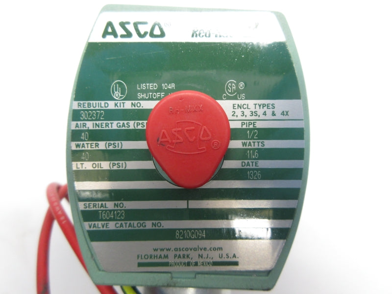 ASCO 8210G094 24VDC 40PSI 1/2" UNMP