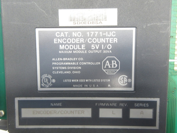 ALLEN BRADLEY 1771-IJC SER. A F/W L 5V UNMP