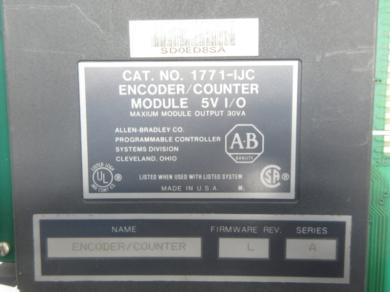 ALLEN BRADLEY 1771-IJC SER. A F/W L 5V UNMP