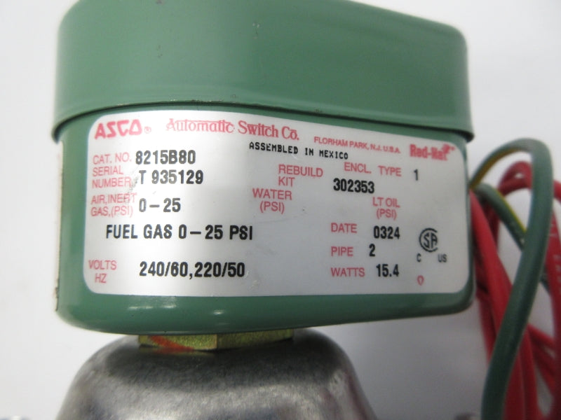 ASCO 8215B80 220/240V 0-25PSI 2" NSNP