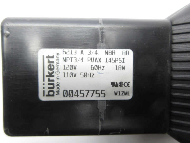 BURKERT 6213A3/4NBRBR 00457755 110/120V 145PSI NSNP