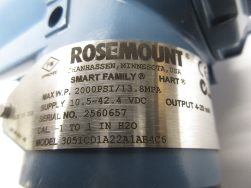 ROSEMOUNT 3051CD1A22A1AB4C6 10.5-42.4VDC 2000PSI NSNP