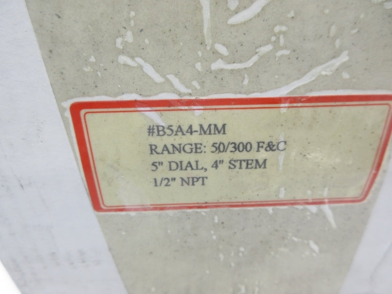 THERMOMETER B5A4-MM 50/300'F&C 1/2" NSMP