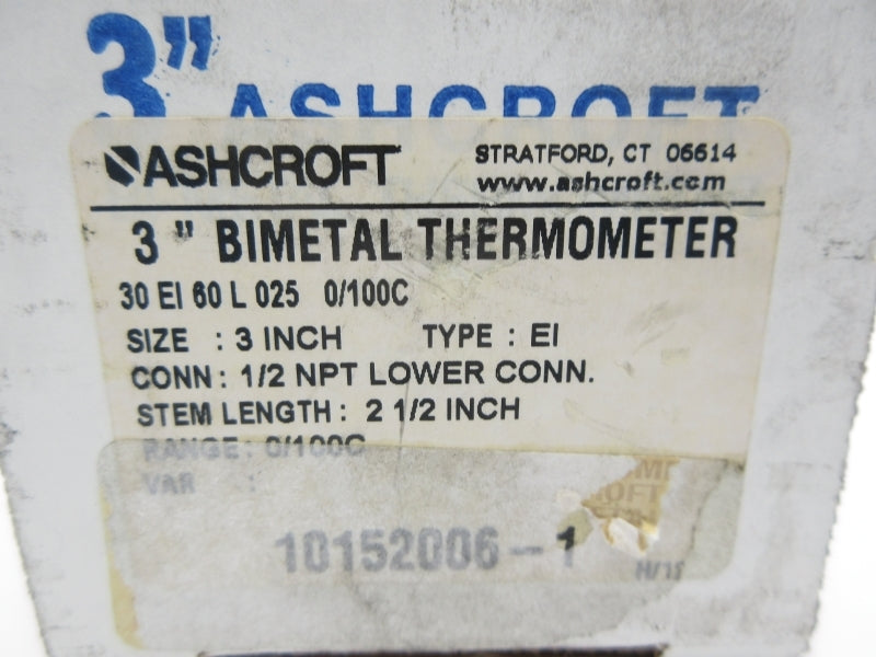 ASHCROFT 30EI60L0250/100C 3" NSMP