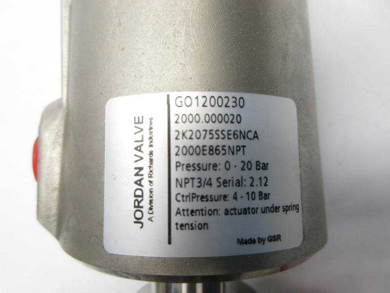 JORDAN VALVE GO1200230 NSNP
