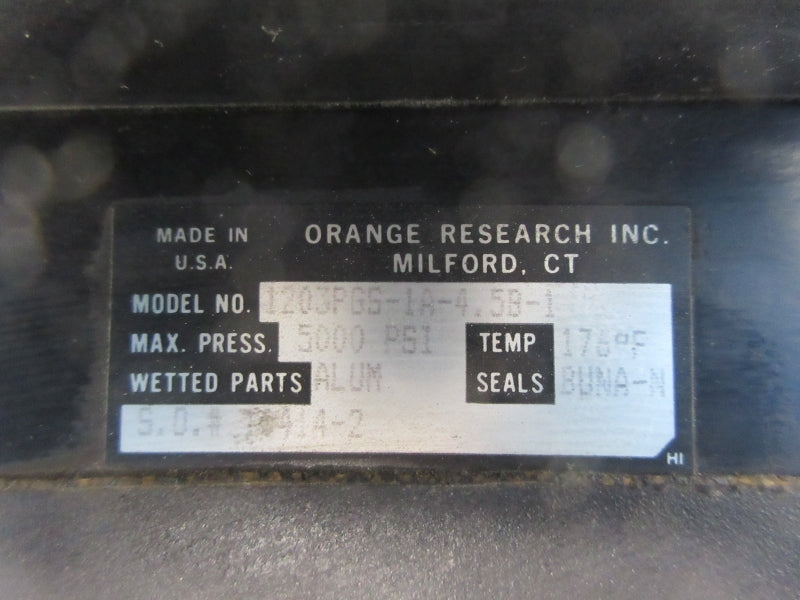 ORANGE RESEARCH 1203PGS-1A-4.5B-1 0-20PSI NSNP