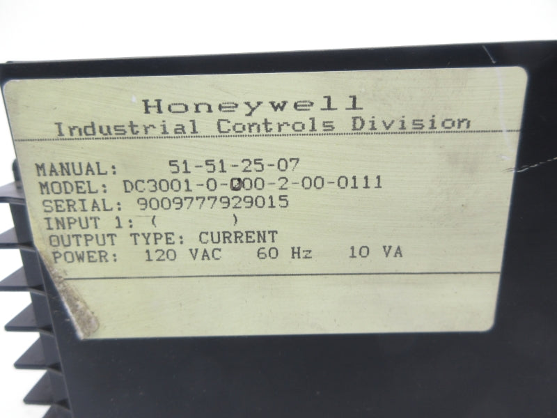 HONEYWELL DC3001-0-000-2-00-0111 120VAC NSNP
