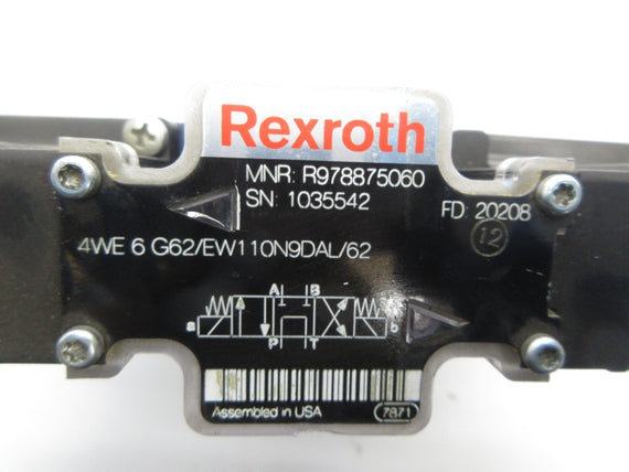 REXROTH R978875060 4WE6G62/EW110N9DAL/62 NSNP
