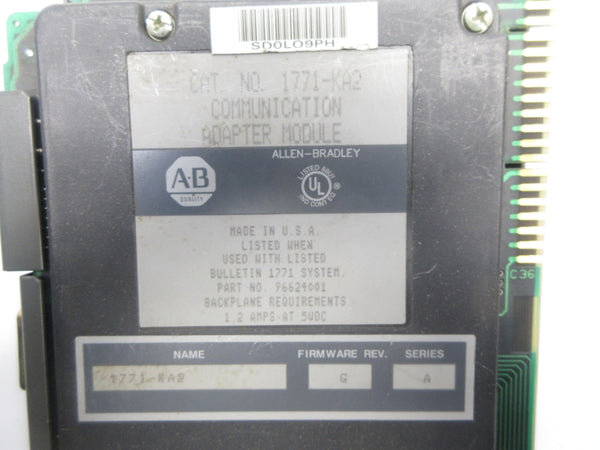 ALLEN BRADLEY 1771-KA2 SER. A F/W G UNMP