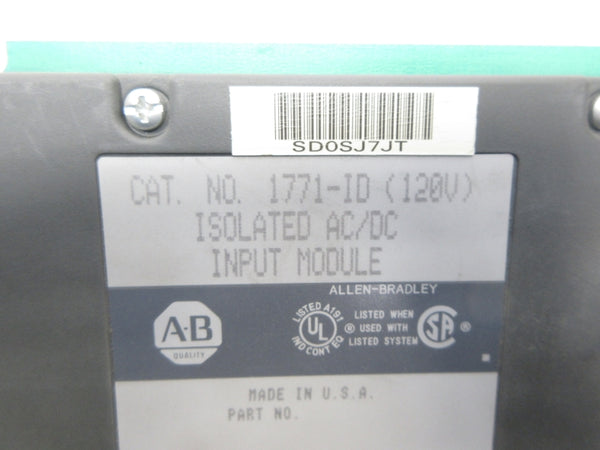 ALLEN BRADLEY 1771-ID 120VAC/DC (NO TERMINAL) UNMP
