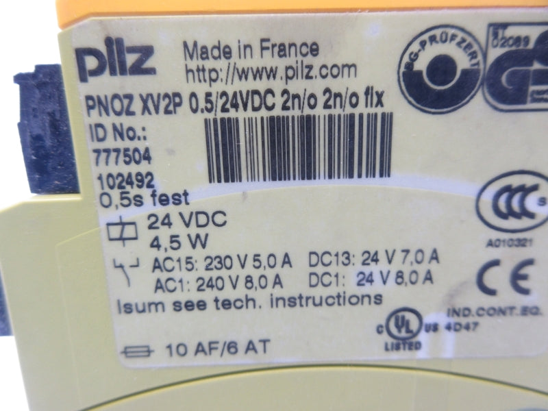 PILZ PNOZXV2P0.5/24VDC2N/O2N/OFIX 777504 24VDC NSMP
