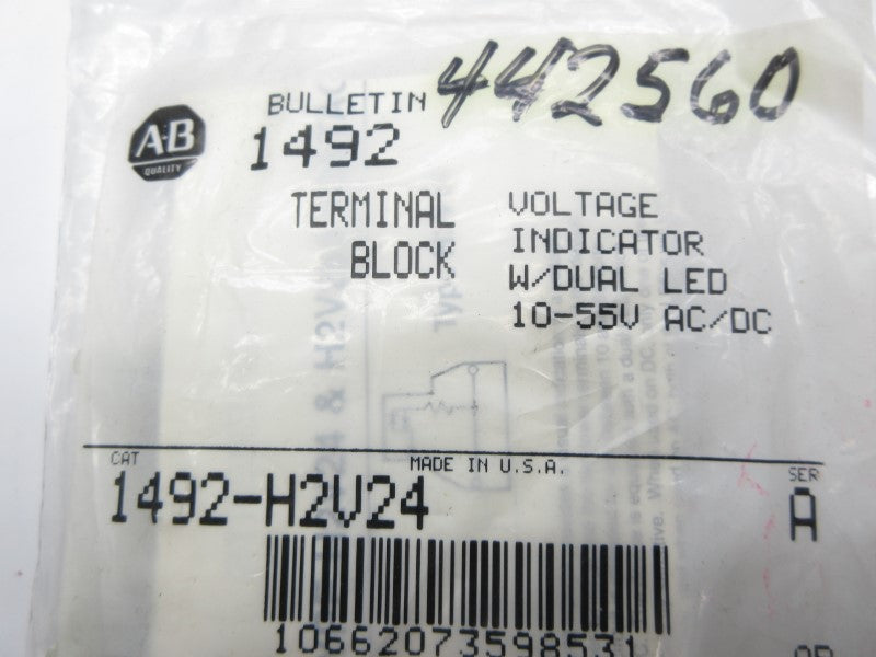 ALLEN BRADLEY 1492-H2V24 SER. A 10-55VAC NSMP