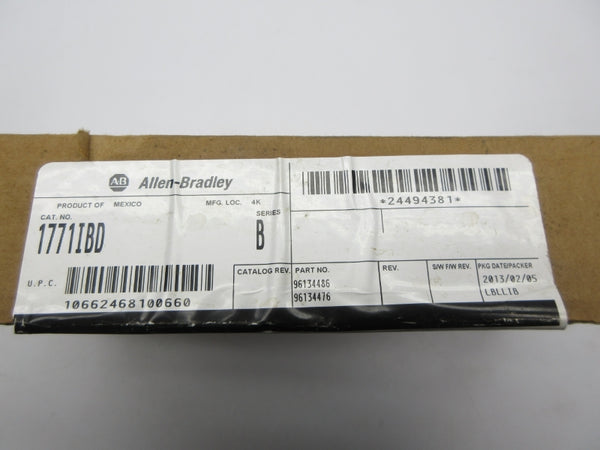 ALLEN BRADLEY 1771-IBD SER. B DATE: 2013 NSFS