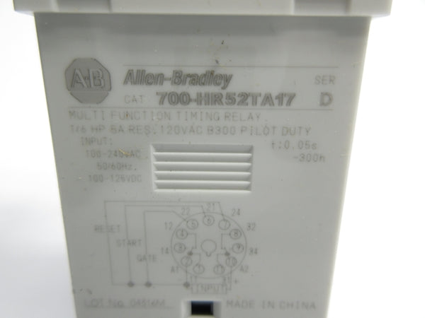 ALLEN BRADLEY 700-HR52TA17 SER. D 100-120VAC 0.05S-300H NSNP