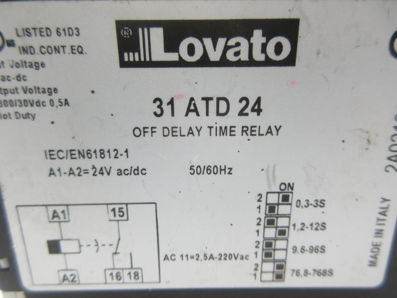 LOVATO 31ATD24 24VAC/DC NSNP