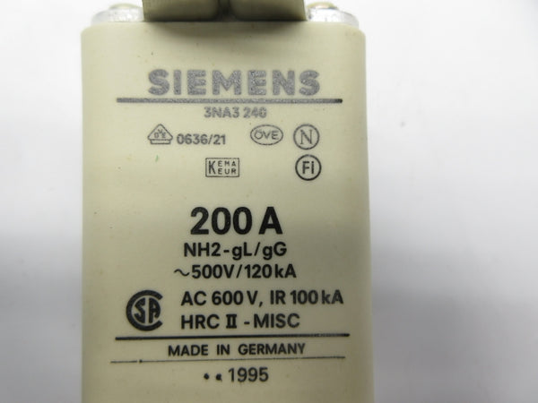 SIEMENS 3NA3240 600VAC 200A NSNP