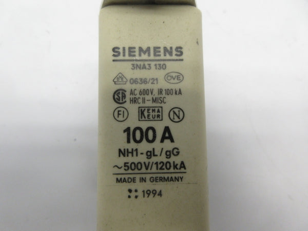 SIEMENS 3NA3130 600VAC 100A NSNP
