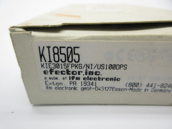 IFM EFECTOR KI8505 KIE3015FPKG/NI/US100DPS 10-55VDC NSMP