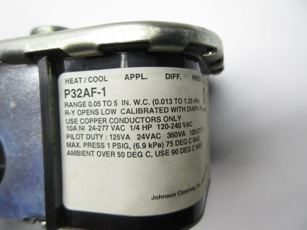 JOHNSON CONTROLS P32AF-1 24-277VAC 10A 0.05-5INWC NSNP