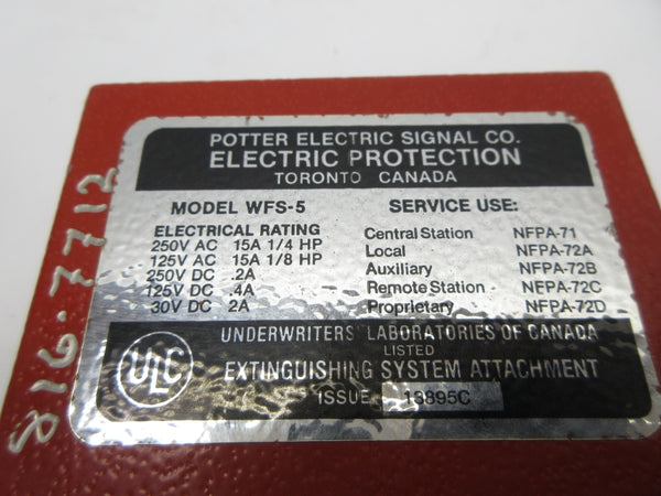 POTTER ELECTRIC SIGNAL WFS-5 NSNP