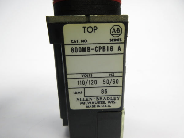 ALLEN BRADLEY 800MB-CPB16 SER. A 110/120V NSNP