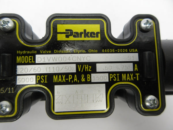 PARKER D1VW004CNYC91 110/120V .60/.75A 5000PSI NSNP