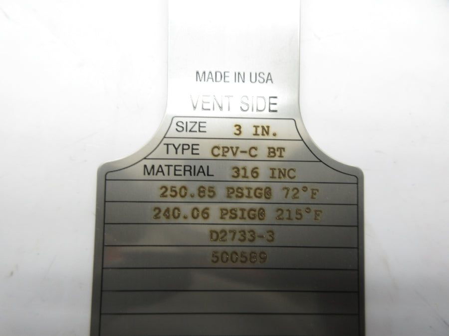 FIKE CPV-C 250.85/240.06PSI 3" NSNP