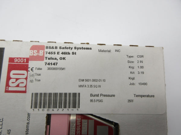 BS&B SYSTEMS CSR 95.5PSI 2" NSMP