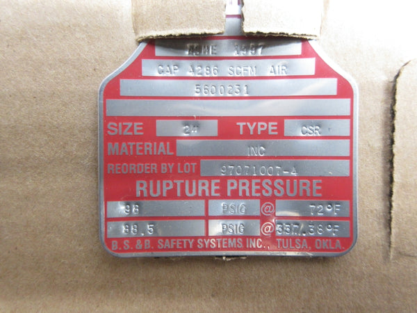BS&B SYSTEMS CSR 98PSI 2" NSMP
