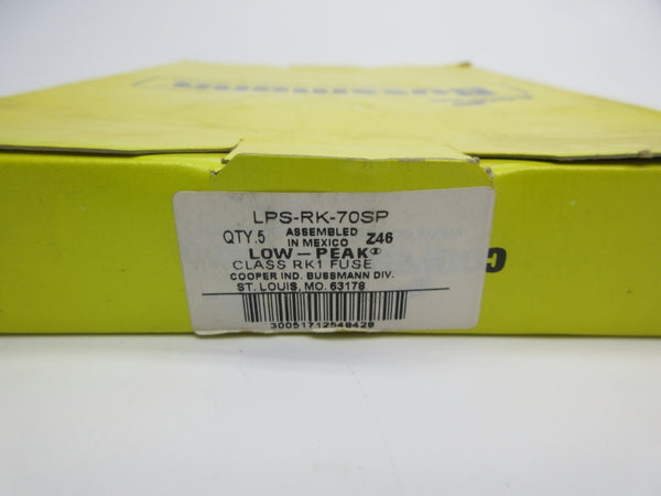 BUSSMANN LPS-RK-70SP 600VAC 70A (PKG OF 5) (YL/YL) NSMP