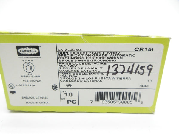 HUBBELL CR15I 125V 15A (PKG OF 10) NSFS