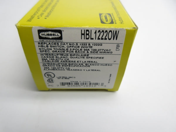 HUBBELL HBL1222OW 120-277VAC 20A NSMP
