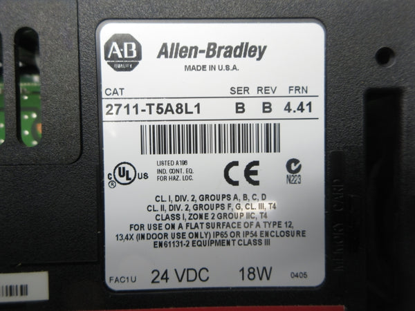 INDUSTRIAL SPARE PART 2711-T5A8L1 SER. B F/W 4.41 24VDC NSNP