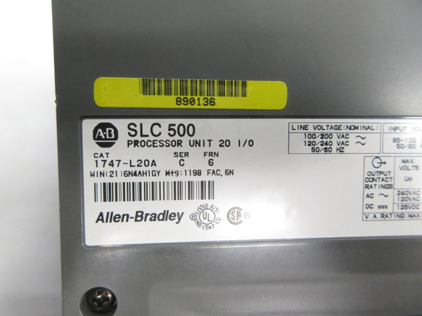 INDUSTRIAL SPARE PART 1747-L20A SER. C F/W 6 85-132VAC UNMP