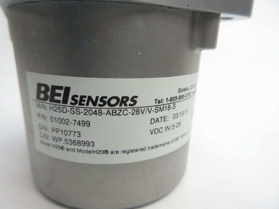 BEI SENSORS 01002-7499 H25D-SS-2048-ABZC-28V/V-SM18-S 5-28VDC NSNP