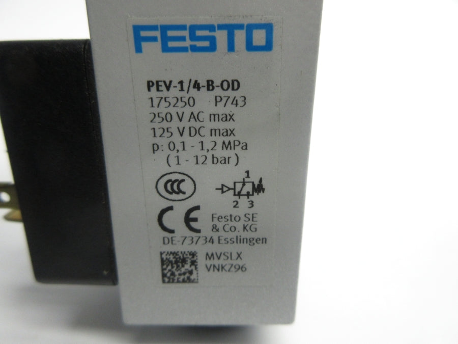 FESTO PEV-1/4-B-OD 175250 250VAC NSNP