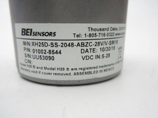BEI SENSORS 01002-8544 XH25D-SS-2048-ABZC-28V/V-SM18 5-28VDC NSNP