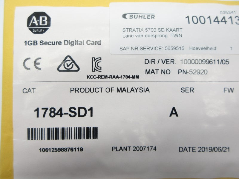 ALLEN BRADLEY 1784-SD1 SER. A DATE: 2019 NSFS