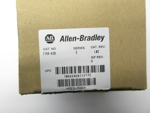 ALLEN BRADLEY 1794-ASB SER. E F/W H 19.2-31.2VDC REV. A01 NSMP