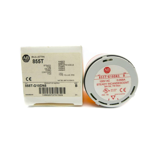 ALLEN BRADLEY 855T-G10DN5 SER. B 120VAC 0.058A (WH) NSMP
