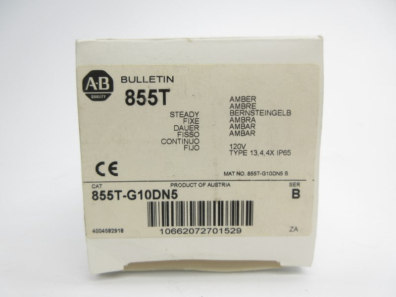 ALLEN BRADLEY 855T-G10DN5 SER. B 120VAC 0.058A (WH) NSMP