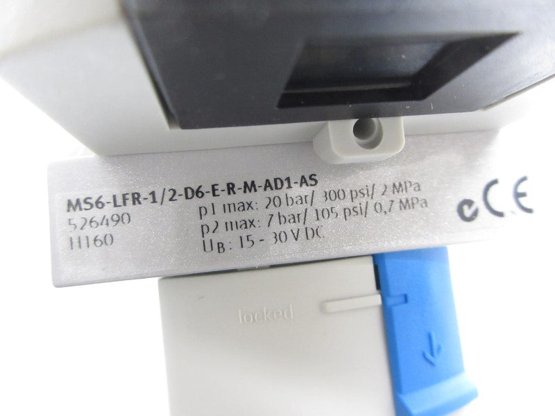 FESTO MS6-LFR-1/2-D6-E-R-M-AD1-AS 526490 15-30VDC 300PSI NSNP