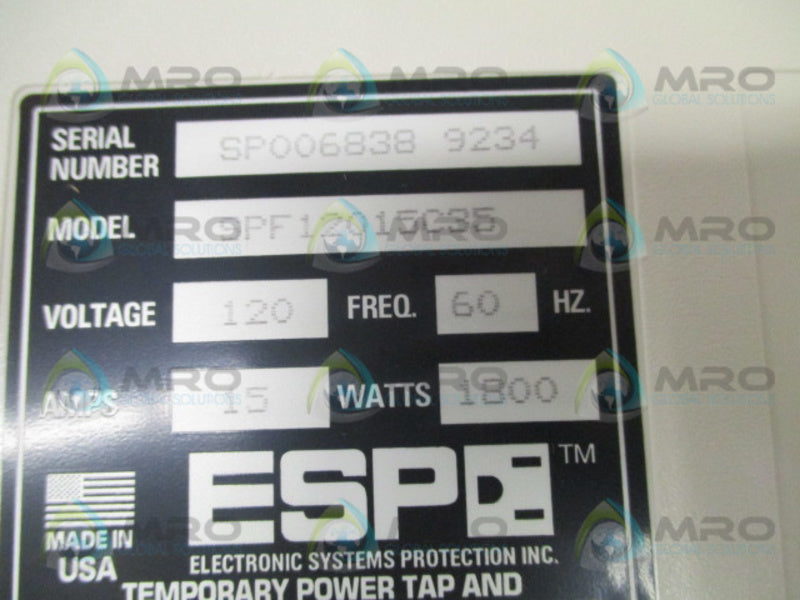 ELECTRONIC SYSTEMS SPF12015C35 TEMPORARY POWER TAP AND TRANSIENT NSNP